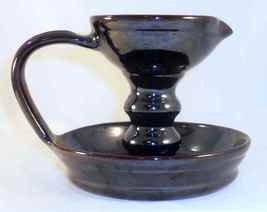 Beautiful 1992 Manganese Glazed Dark Brown Grease Lamp By Lester Breininger - £119.62 GBP
