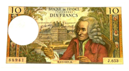 Billet De 10 Francs De La Banque De France En Excellent État 1971 - $33.17