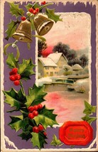 Vintage POSTCARD-HEAVILY Embossed &quot;A Merry Christmas&quot; Made In Germany BK47 - £2.33 GBP