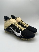 Nike Alpha Menace Pro 2 Mid Black Gold Football Cleats BV3945-700 Men&#39;s Size 10 - £111.86 GBP