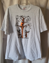 VTG Men's Jerzees T-Shirt 50/50 Heavyweight Grey Humorous Hunting Deer C... - $24.99