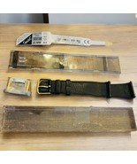 Vtg 20mm Speidel Gator Lizard Grain Black Genuine Leather Watch Band NEW - £13.99 GBP
