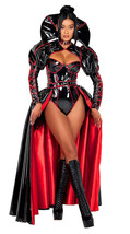 Roma Deluxe Evil Queen Black &amp; Red Vinyl Bodysuit Dress Costume 5077 - £197.73 GBP