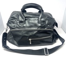 Matt &amp; Nat Black Duffle Bag Weekender Black Vegan Leather W/ Shoulder St... - €84,94 EUR