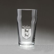Neilan Irish Coat of Arms Pub Glasses - Set of 4 (Sand Etched) - £54.16 GBP