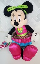 Disney Parks Minnie Mouse Plush 15&quot; Pink Rainbow Lollipop Candy Halloween - £10.52 GBP