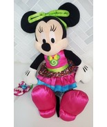 Disney Parks Minnie Mouse Plush 15&quot; Pink Rainbow Lollipop Candy Halloween - $13.37