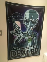 Take Me To Your Dealer Pot Smoking Weed Marijuana Flag Poster Tapestry Banner - £21.54 GBP