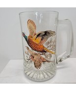 Beer Stein Mug Glass Game Bird Heavy Collectible Flying Pheasant MAN CAVE - $12.86