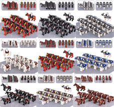 121pcs Custom Cavalry War Battle Brown Horses Collection Building Blocks Toys - £16.37 GBP+