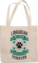 Make Your Mark Design Librarian Dog Lover Reusable Tote Bag for Admin, Staff, Me - £17.08 GBP