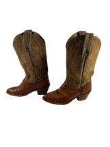 Frye Womens Western Boots Size 6.5 B Brown Leather Suede Cowgirl USA 6235 - £78.06 GBP