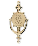 Savage Irish Coat of Arms Brass Door Knocker - $913.81 MXN