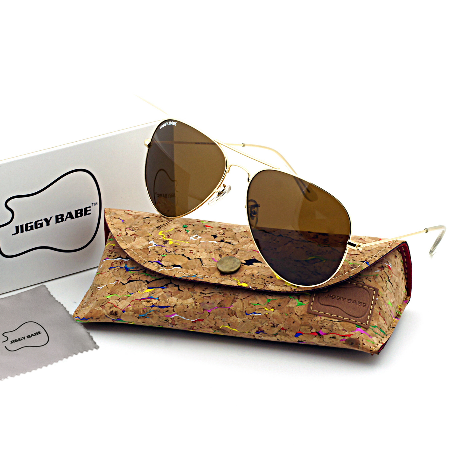 Top Brand Name Aviator Sunglasses Retro 3025 Large Metal Glass Mirror Brown Tea