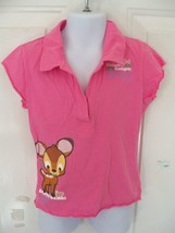 Disney Cuties Pink Vintage Bambi Pink Short Sleeve Shirt Size 6/6X Girl&#39;s EUC - £11.42 GBP
