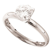 14kt White Gold Womens Round Diamond Solitaire Bridal Wedding Engagement Ri - £279.06 GBP