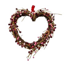 Pip Berry Pink White Red Twig Heart Wreath Farmhouse Home Decor Valentin... - $23.36