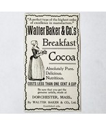 Walter Baker Breakfast Cocoa 1897 Advertisement Victorian Chocolate ADBN1A8 - $378.90 MXN