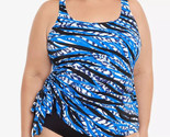 Swim Solutions JUNGLE MOTION MULTI Side-Bow Fauxkini One-Piece Swimsuit,... - $37.39
