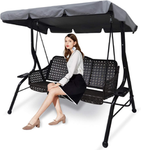 Outdoor Patio Swing Chair Canopy Replacement, 3 Seater Porch Swing Seat ... - $51.31