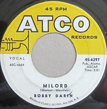 Bobby Darin - Milord / Golden Earrings, Vinyl, 45rpm, 1964, Very Good condition - £3.05 GBP