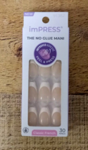 imPRESS No Glue Mani Press-On Nails Classic French 30 Nails - Medium (91382) - £7.04 GBP