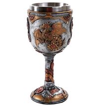 Steampunk Dragon Wine Goblet Chalice Stainless Steel Cup Fantasy Mechani... - $23.98