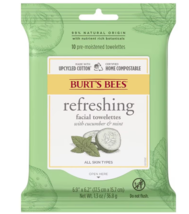 Burt&#39;s Bees Refreshing Facial Cleanser and Makeup Remover Towelettes for All Ski - £19.29 GBP