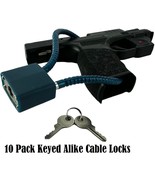 10 Pack KEYED ALIKE Cable Gun Locks with Keys 13.5&quot; for Pistols, Shotgun... - $55.83 CAD