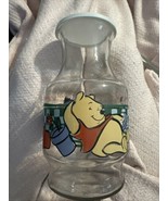 vintage Disney Eeyore &amp; Pooh juice carafe Jar W/white Lid￼ Anchor Hockin... - $17.29