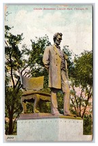 Lincoln Monument Statue Lincoln Park Chicago Illinois IL DB Postcard W7 - £2.33 GBP