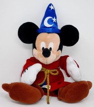 Walt Disney World Fantasia Magician Sorcerer Mickey Mouse 21&quot; Plush Stuffed Toy - £15.17 GBP