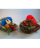 Kurt Adler Set of 2 Holiday Christmas Ornaments Bluebird and Cardinal on... - £11.65 GBP