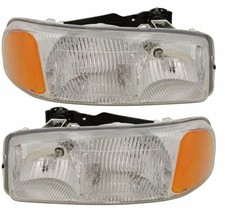 LEFT &amp; RIGHT Halogen Headlight Headlamp Set For 2000-2006 GMC Yukon XL 1500 - £56.82 GBP