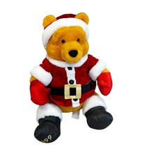 Disney Store Pooh Holiday Santa Plush Toy 1999 Christmas - $19.20
