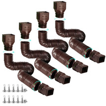4 PK Rain Gutter Flexible Downspout 21-66&quot; Extensions Extender Rain Wate... - $979.12 MXN