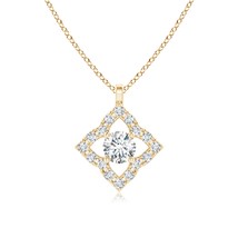 ANGARA Lab-Grown 0.18 Ct Diamond Clover Pendant Necklace in 14K Solid Gold - £462.87 GBP