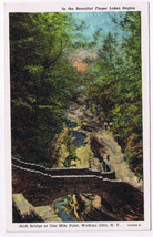 Postcard Watkins Glen New York Arch Bridge At One Mile Point Finger Lakes Region - $1.36