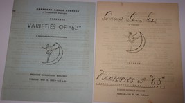 Vintage Two Crescents Dance Studio Of Fremont MI Varieties of ‘62 &amp; ‘63 Programs - £1.56 GBP