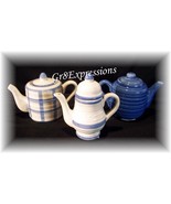   COUNTRY LIVING~SET of 3 MINIATURE DECORATIVE TEAPOTS  - $12.95