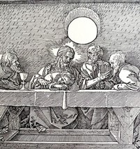 The Last Supper c1523 Albrecht Durer 1950 Religious Art Print Phaidon DWX4D - £31.44 GBP