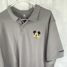 Walt Disney World 50th Anniversary Mickey &amp; Gold Castle Polo Shirt XXL - $46.43