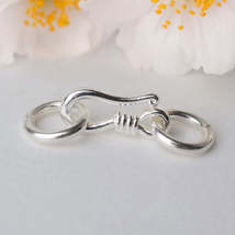 Sterling Silver S Hook &amp; Eye Fish Clasp with Closed Jump Ring - £1.67 GBP+