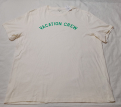 NWT J. Crew Men's Size 2XL White Vacation Crew Short Sleeve 100% Cotton T-Shirt - $21.77