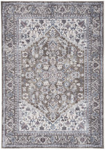 5&#39; X 7&#39; Gray Floral Power Loom Distressed Washable Area Rug - £192.53 GBP