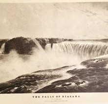 1952 Niagara Falls From Canada Plate Lithograph Art Print Currier &amp; Ives DWLL20 - £23.66 GBP