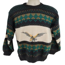 Gur Turkish Hand Knit Eagle Embroidered Tribal Sweater Size S - £23.47 GBP