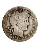 1914-S Silver Barber Quarter 25C (Good, G Condition) Full Rims - €90,26 EUR