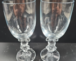 2 Pc Walt Disney Glassware Mickey Minnie Wine Glasses Set Clear Emboss S... - £38.57 GBP