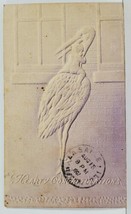 Congratulations Embossed Baby on Stork 1907 to La Salle ILL Postcard M18 - £4.75 GBP